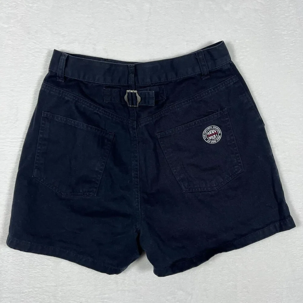DKNY Jeans Womens Shorts Size 8 Black Denim High Waisted Back Buckle Vintage